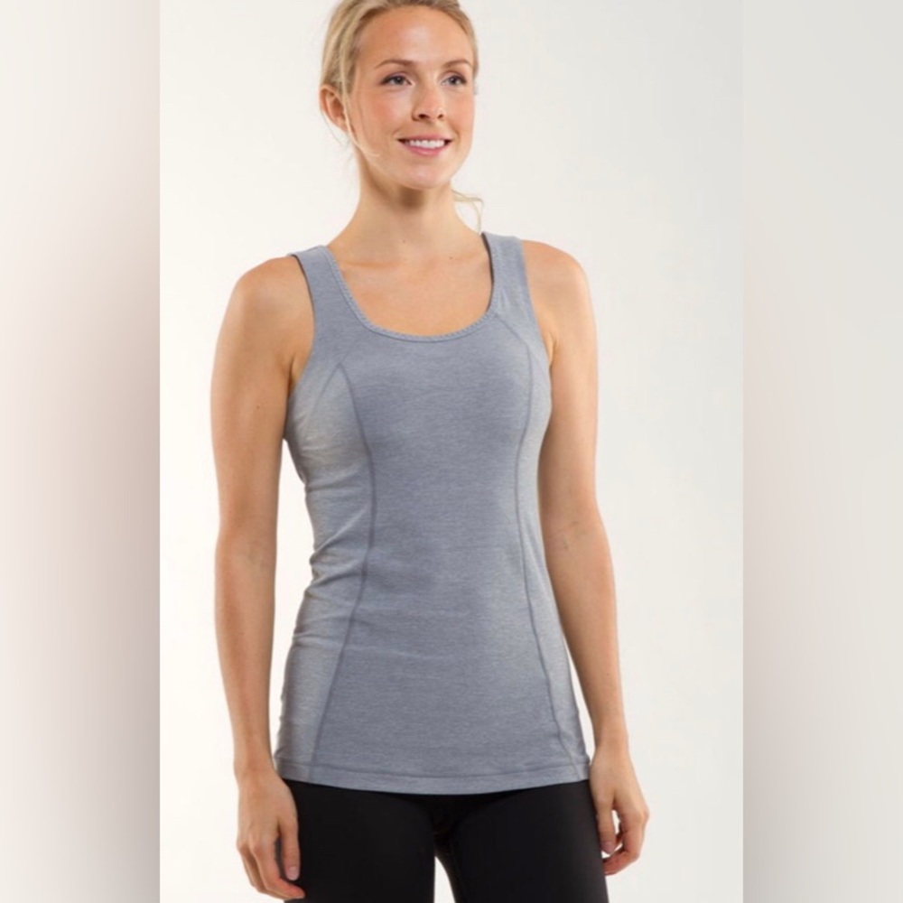 Lululemon Run Free Heathered Blurred Grey Tank Top size 4